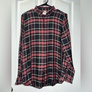 LOFT Women’s Black & Red Plaid Shirt